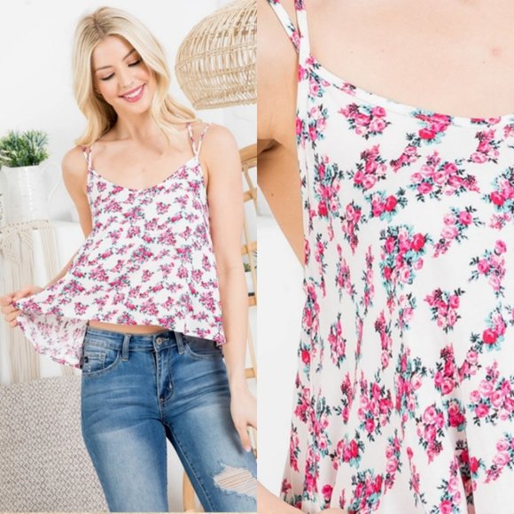 27978 Strappy Floral Tank Top - Picture 3 of 3